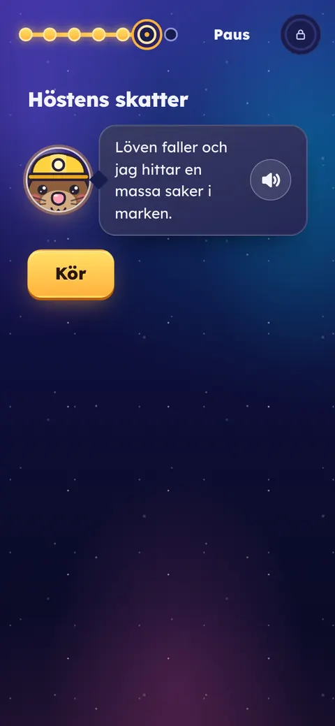 Appen i åk 5: Höstens skatter, "Löven faller och jag hittar en massa saker i marken."